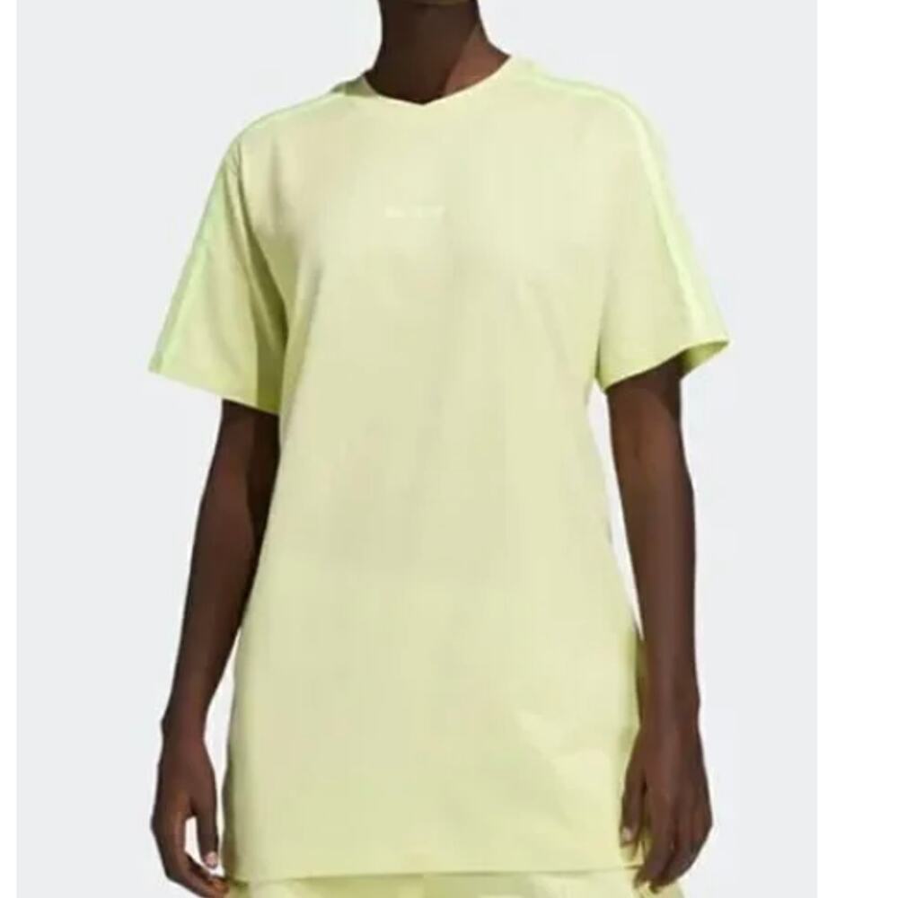 Adidas x Ivy Park T Shirt 3 Stripe Short Sleeve Frozen Yellow Unisex Size 4XL